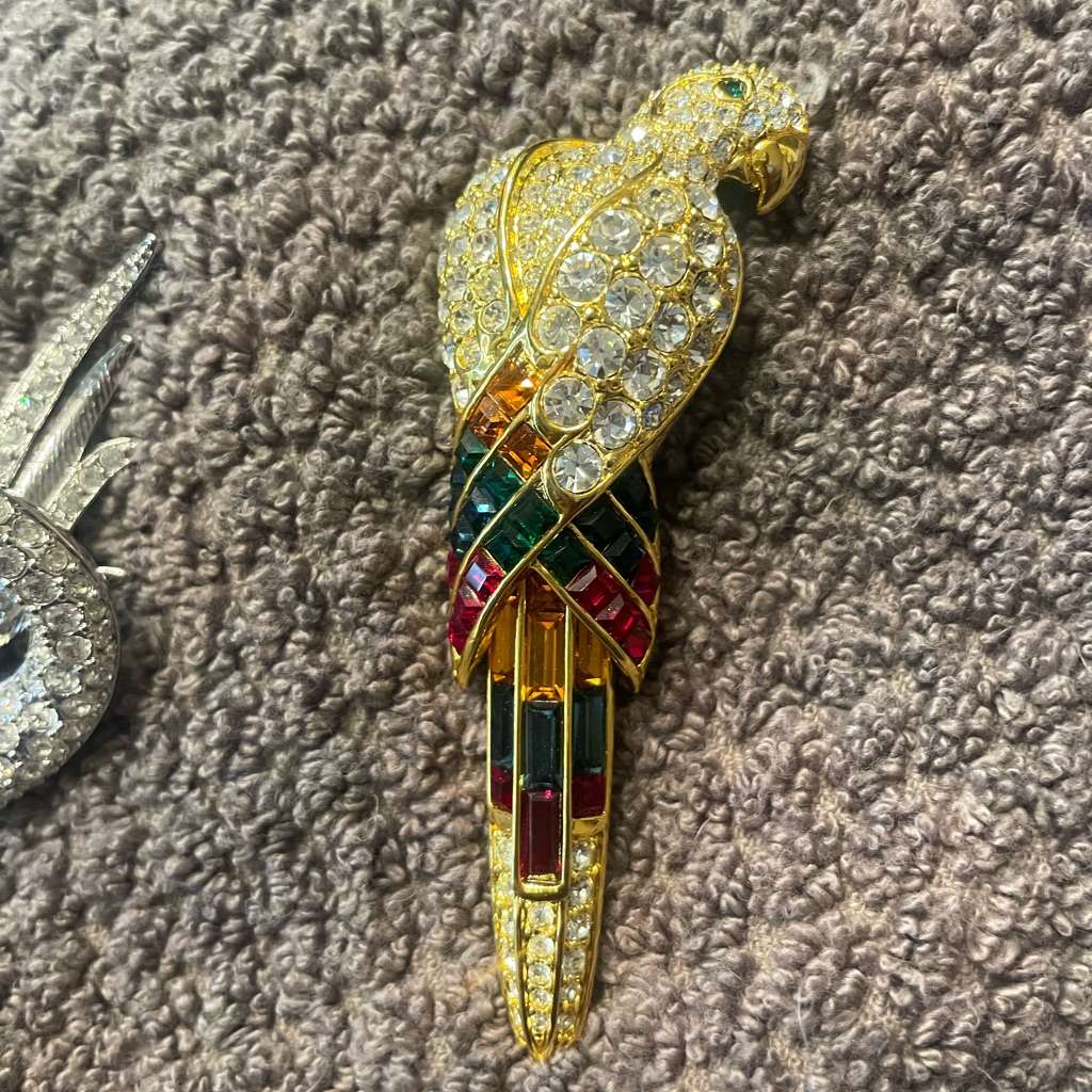 Nolan Miller Multicolor Parrot Brooch 85$
